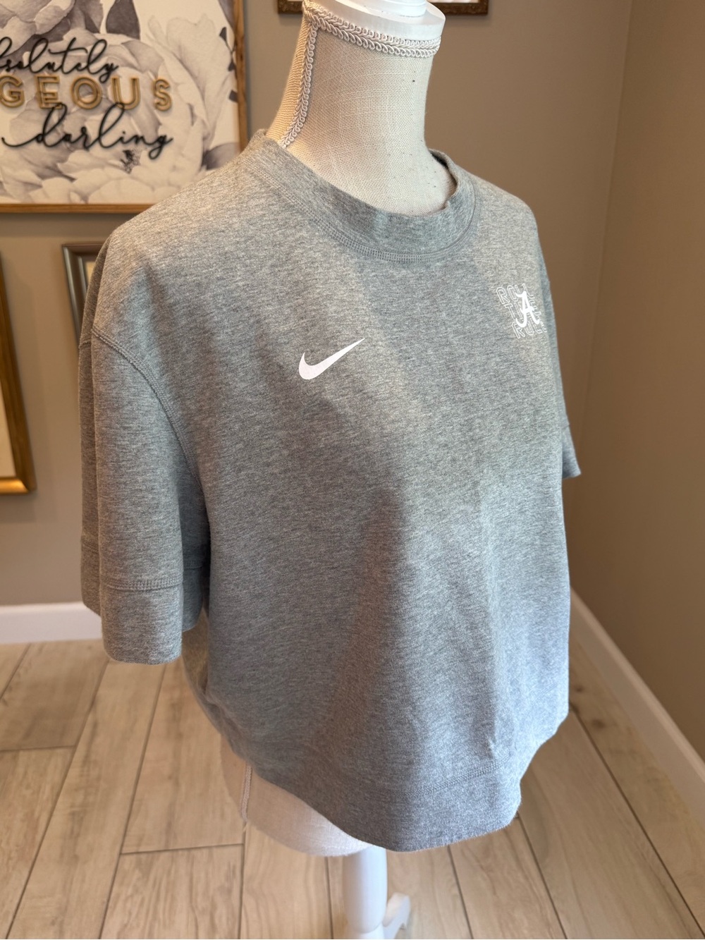 Nike Reversible Grey Alabama Short Sleeve Sweatshirt Crewneck Tee - Picture 9 of 9